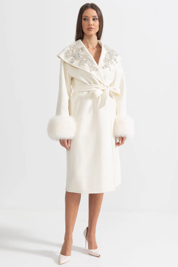 Elodie Embellished Cashmere Coat - Image 4
