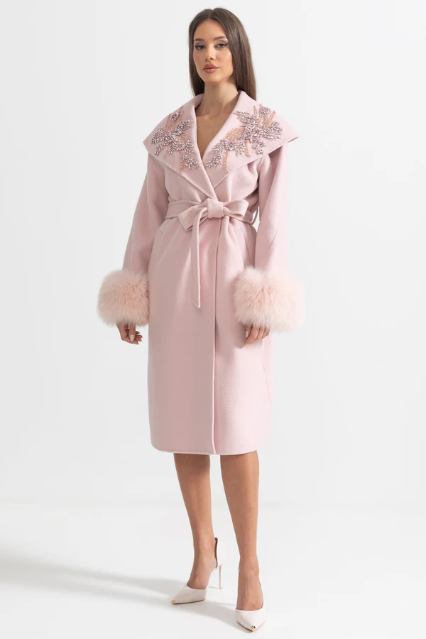 Elodie Embellished Cashmere Coat - Image 11