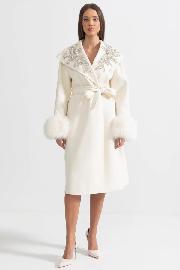 Elodie Embellished Cashmere Coat - Image 7