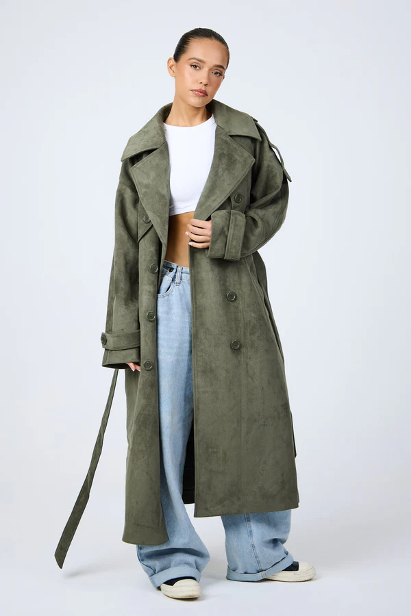 Arden Suede Trench Coat