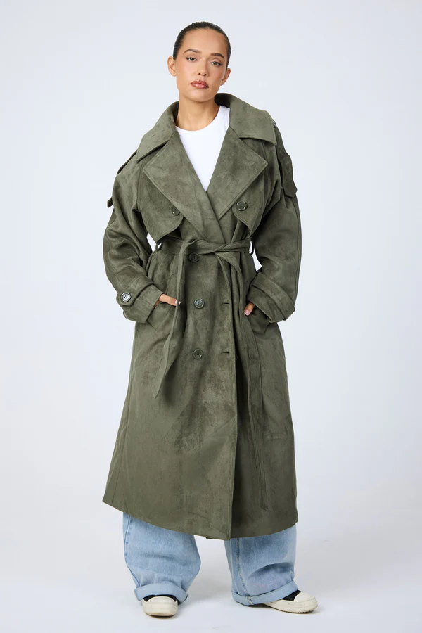 Arden Suede Trench Coat - Image 2