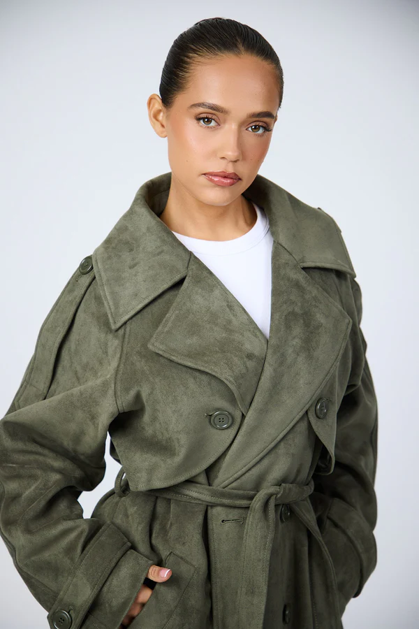 Arden Suede Trench Coat - Image 3