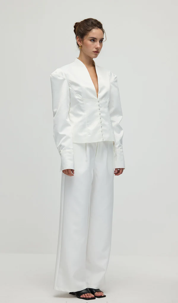 Elena Sculpted Satin Jacket - Image 2