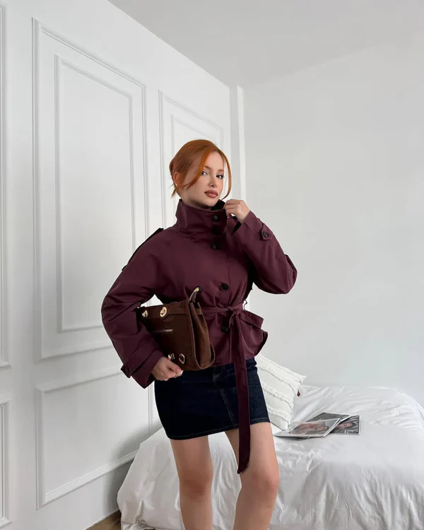 Mara Belted Cropped Trench