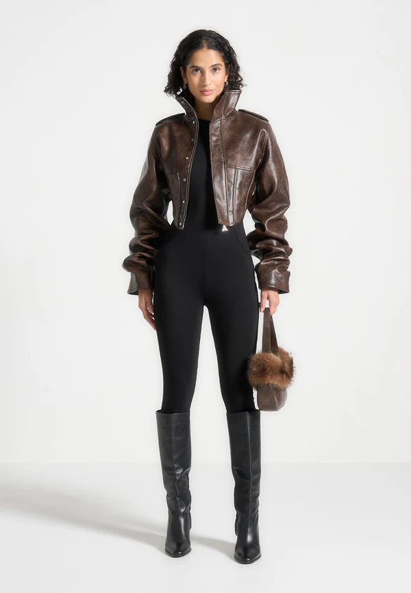 Kiera Leather Corset Jacket - Image 2