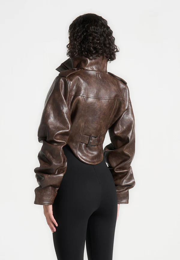 Kiera Leather Corset Jacket - Image 4