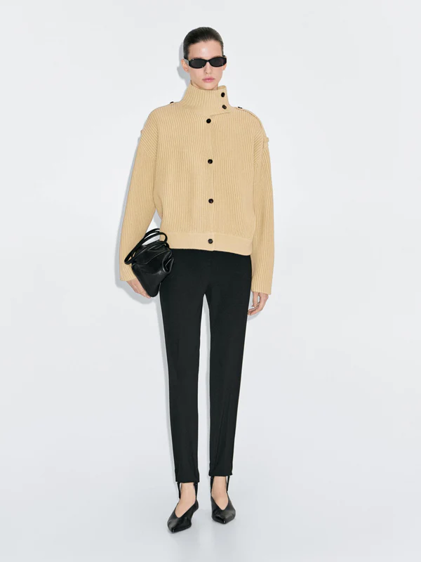 Mila Wool Turtleneck Cardigan