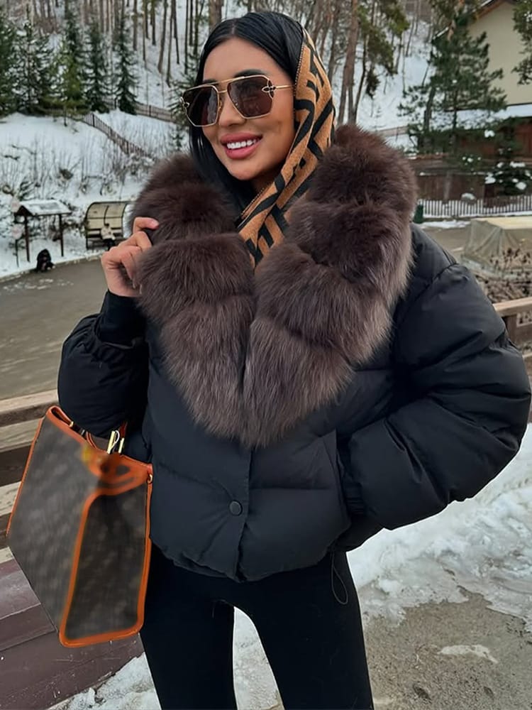 A Stylish,high-end warm solid cotton coat